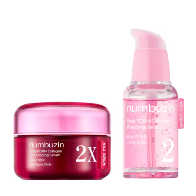 

numbuzin / No.2 Rose PDRN Collagen Plumping Serum 30ml + Serum 2X 30ml Set / Lifting & Glow / Made in Korea