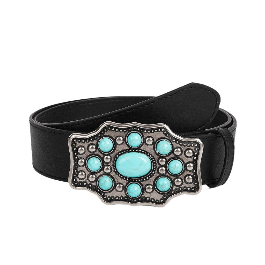 Womens Denim Fashionable Belt With Smooth Alloy Buckle For Outfits Versatile