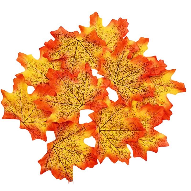 Realistic Fake Maple Leaves for Fall Decor - Wedding Aisle Scatter Autumn DIY Crafts Party & Classroom Decoration