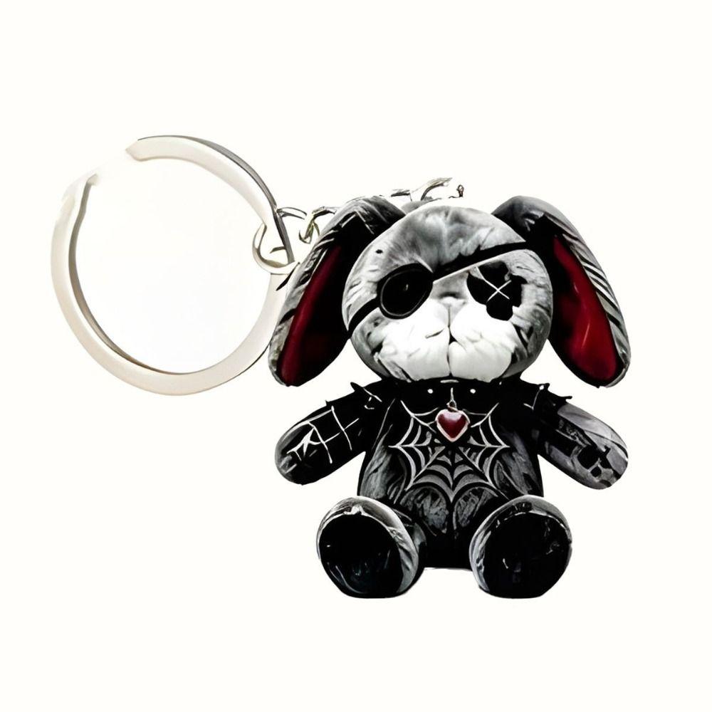 Acrylic Material Cat Keychain Wounded Cat Style Bag Charm Ornament Halloween Accessories