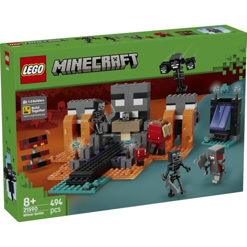 LEGO Minecraft Wizard Battle Toy, Birthday Gift, Blocks, Boys and Girls, Ages 8, 9, 10, Elementary School Students, Minecraft Toy, Battle Robot, Model