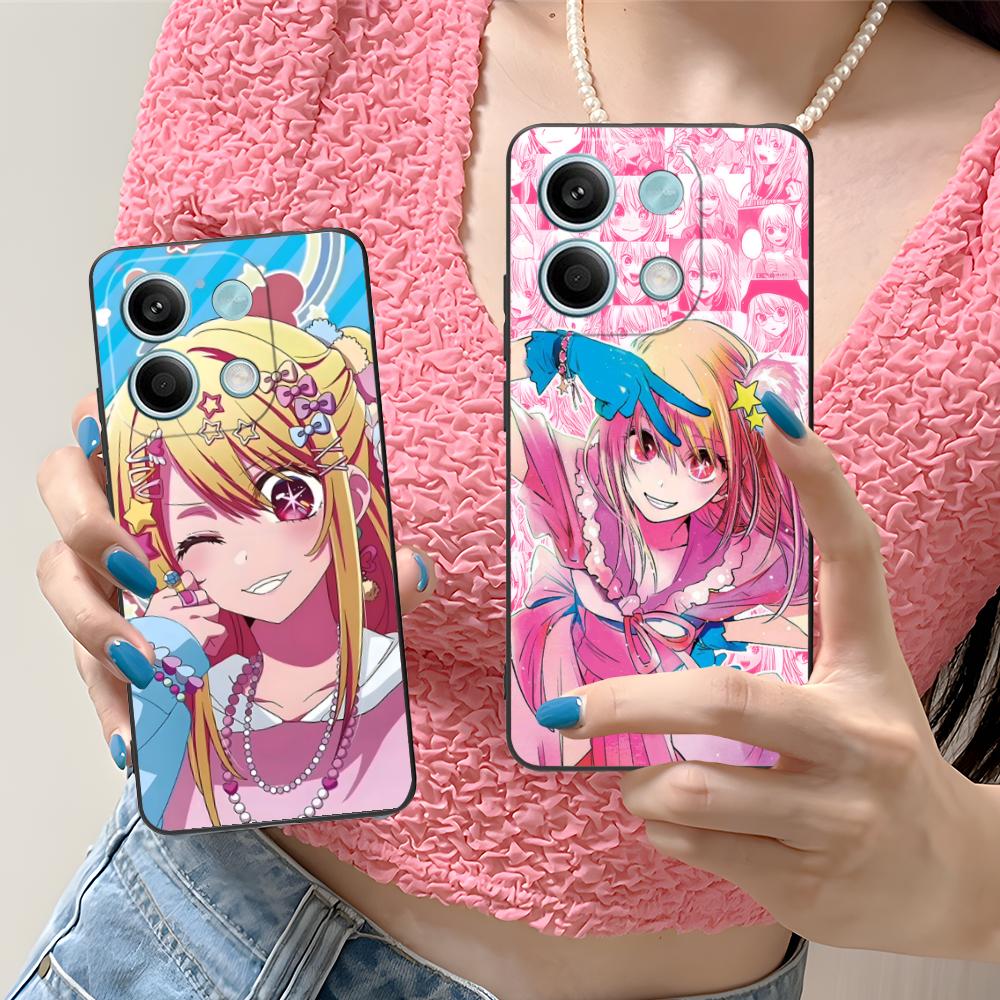 Oshinoko Hoshino Ruby Phone Case for Xiaomi Redmi 15 14 13 12 A5 3 2 1 C Plus 4G 5G Colorful Printing Cover Pretty Smartphone