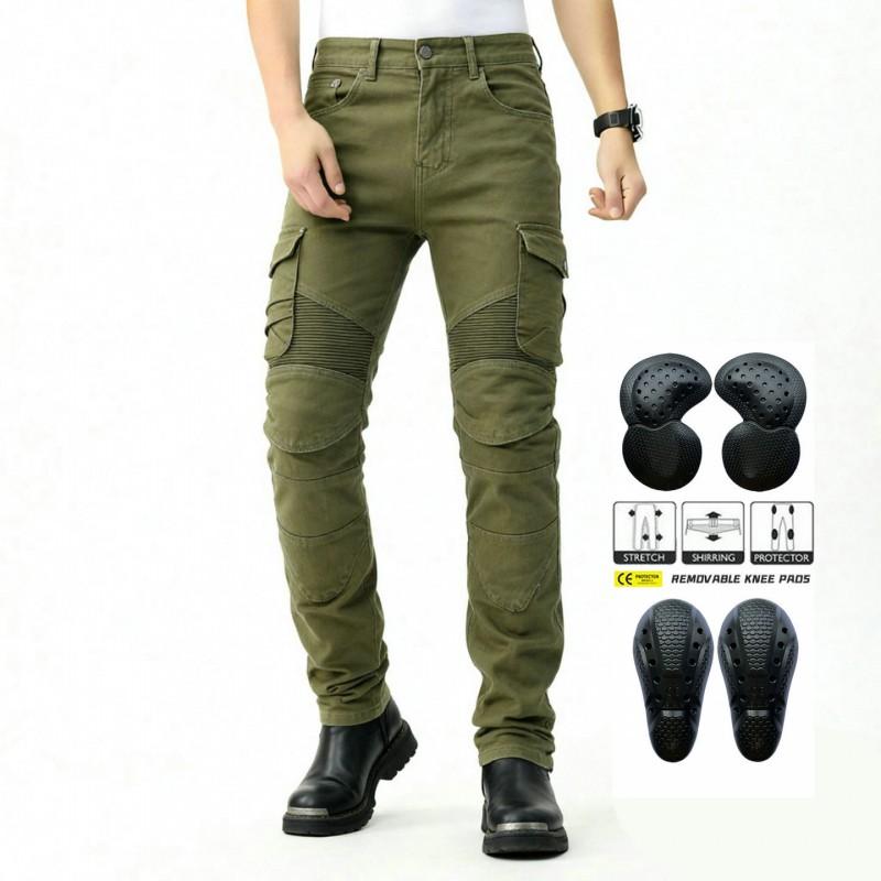 Mens Motorcycle Riding Jeans With Built-in Armor Protection Anti-Fall Biker Pants Street Track Use