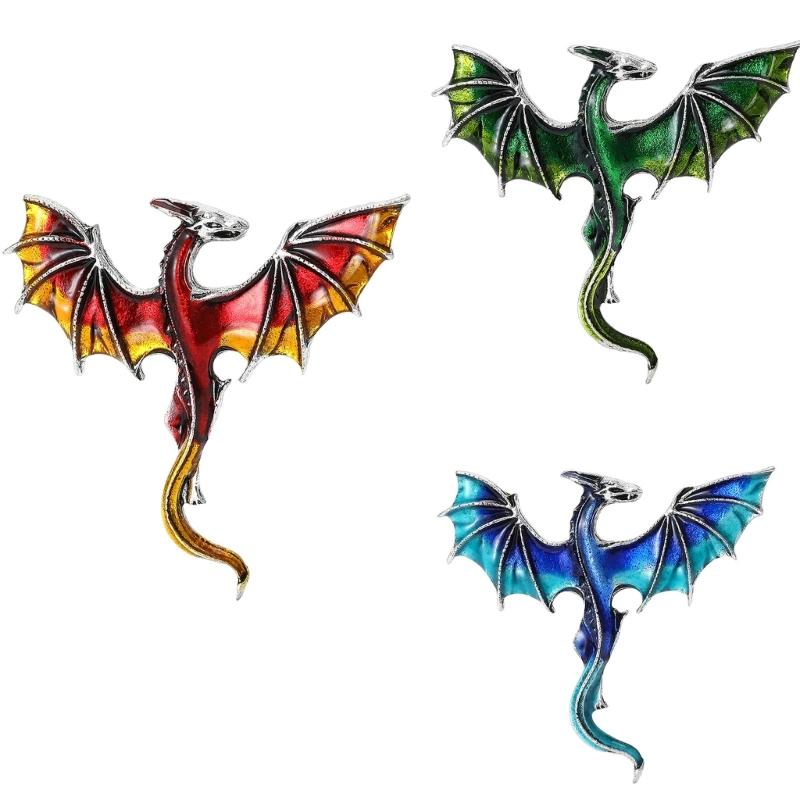 Cartoon Western Dragon Alloy Safety Badge Pin Daily Fashion Unisex Brooch Decorative Scarf Clip Bag Charm