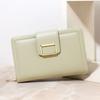 Women Solid Color Short Wallet Travel Organizer Fold Card Holder Coin Bag Ins Pu Luxury Small Purse For Women Gift