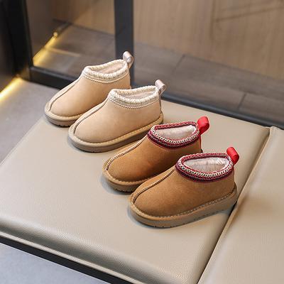Fashion 2025 Winter Kids Suede Snow Boots Toddler Fur Slippers Baby Shoes Ultra Girls Boy Low-top Warm Boot