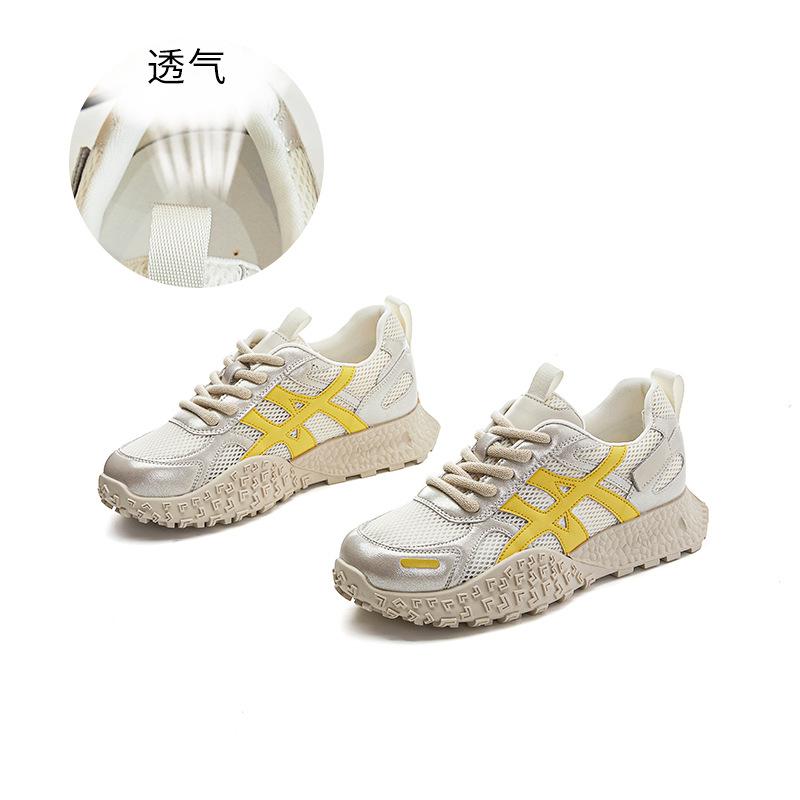 

Leather Forrest Gump shoes women s 2025 summer new thick-soled mesh breathable sports shoes women s casual and comfortable dad shoes women 34