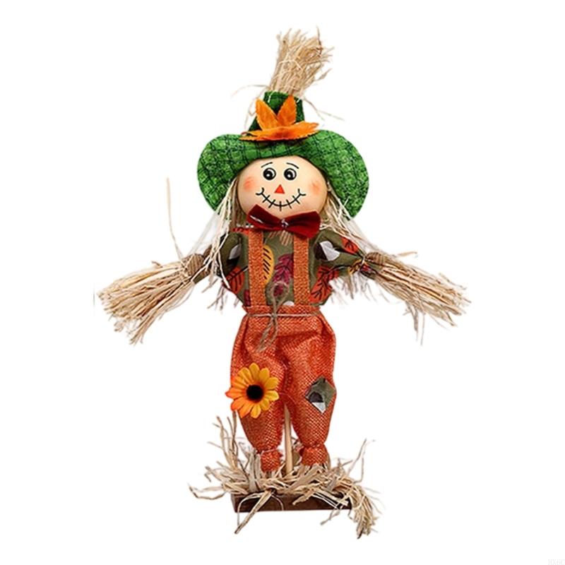 Ručně vyráběná slámová strašidelná dekorace čarodějnice na Halloweenskou párty, středový prvek stolu HX6C