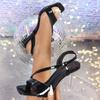 Fashion Big Size 35-46 Sexy Slingback Sandals Women Patent Leather Back Strap Square Toe Party Dress Shoes 9CM High Heels Women Shoes