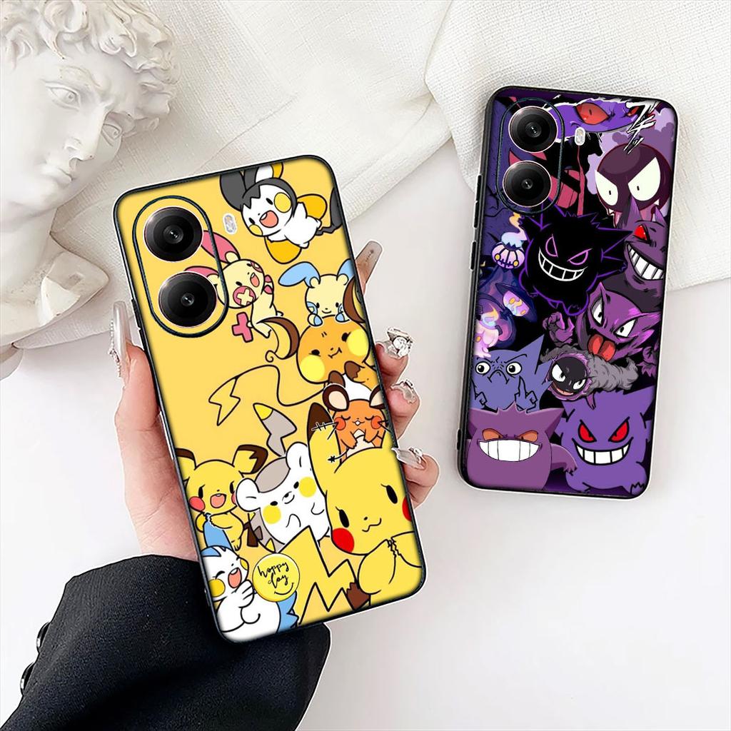 P-Pokemons Gengar P-Pikachus Cute Cover for Samsung Galaxy S22 S21 S20 FE Ultra Plus A35 A36 A37 A33 A34 A04 A71 Phone Case