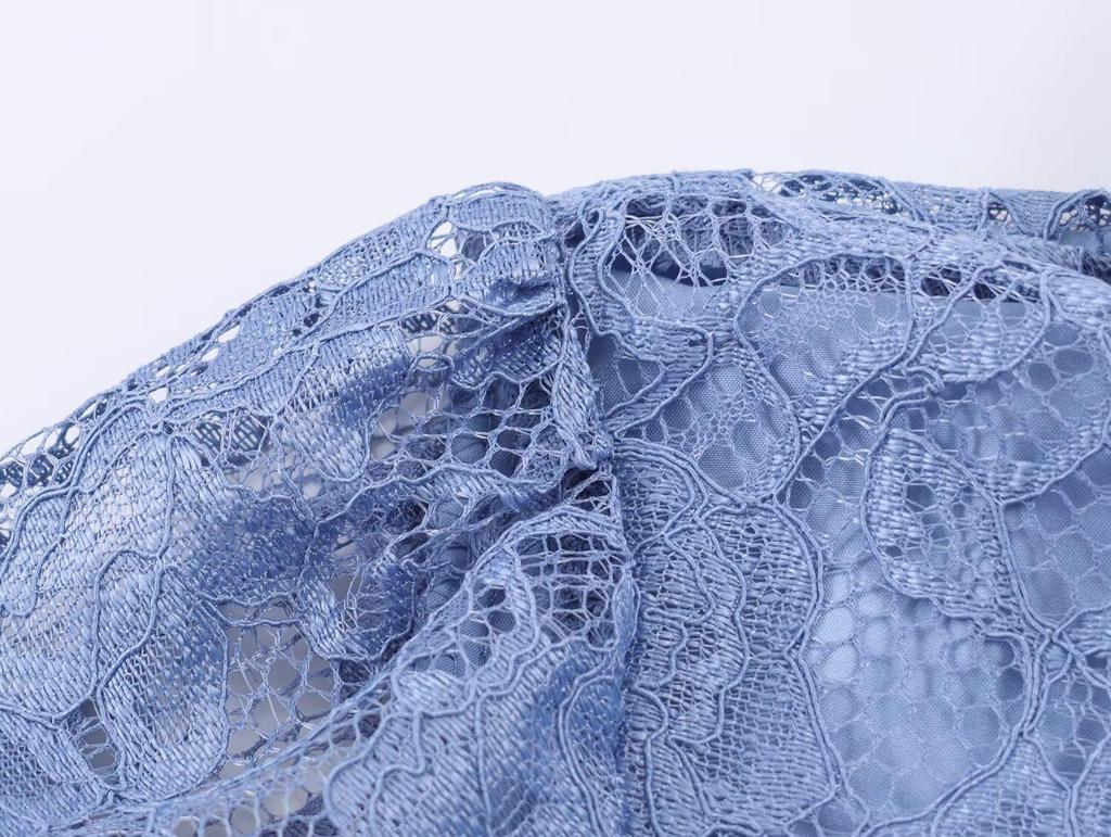 2026 Spring European & American Women's Long Sleeve Heavy Lace Shirt Dress