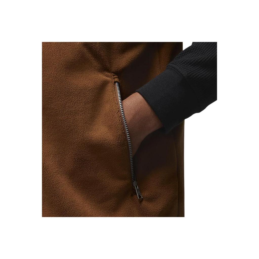 Jordan Essentials Stitched Fabric Stand Collar Zip Vest Men Vest Light-British-Tan FD8629-281