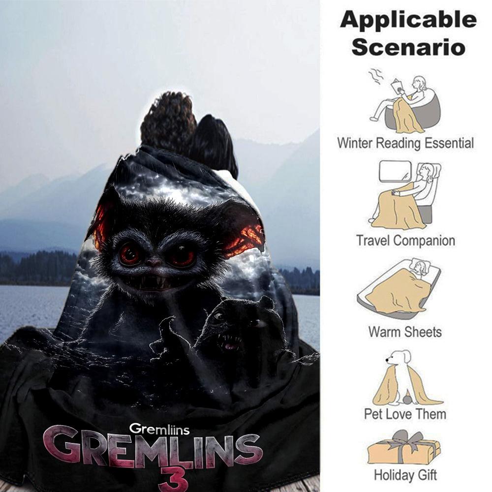 1pc Gremlins 3 Throw Blanket Soft Flannel, Cozy All Season Polyester Perfect for Home, Office
