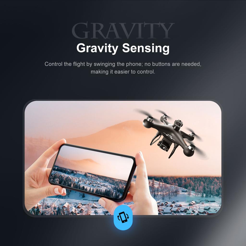 Remote Control Quadcopter, Headless Plane with Brushless Motor, 8K HD Dual Camere, Gesture Selfie, Altitude Hold and