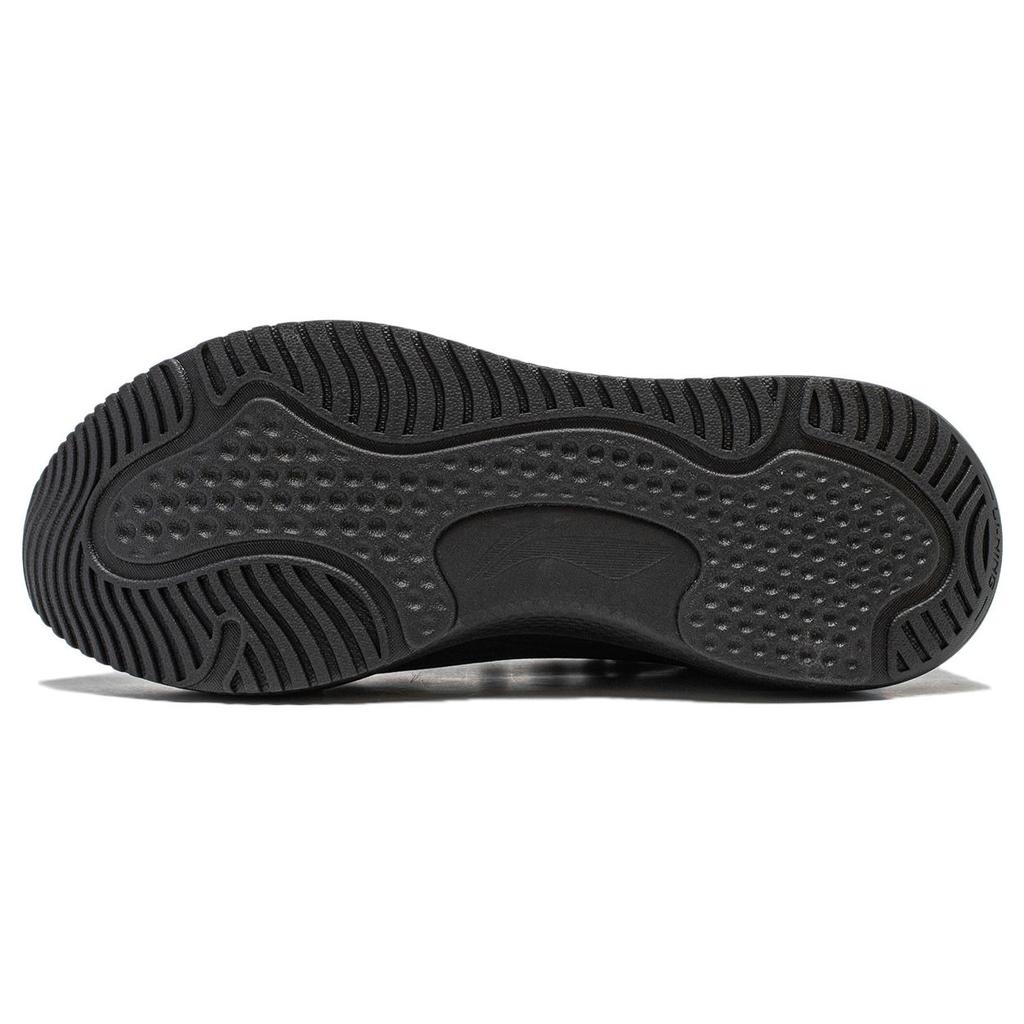 Li Ning Cushioning Slip Resistant Abrasion Resistant Breathable Low top Running Shoes Men's Black ARST041-1