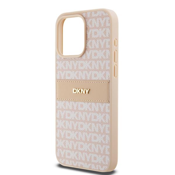 Dkny Dkhcp15Xprthslp Iphone 15 Pro Max6.7 Różowy/Pink Hardcase Leather Mono Stripe & Metal Logo