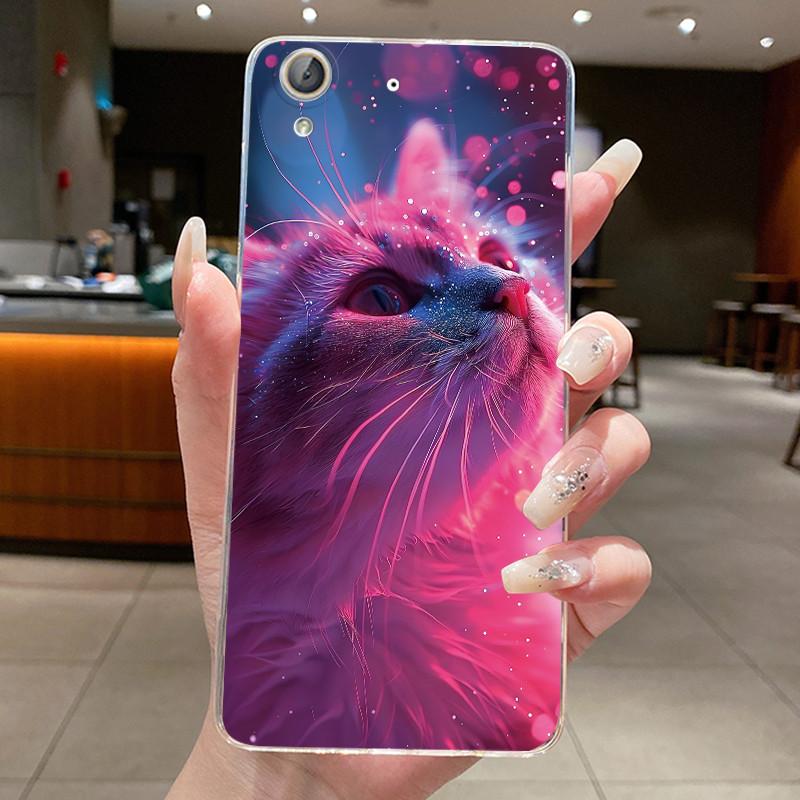 Hülle Für Huawei Y6 II Y6ii CAM-L21 L03 L23 L32 Hülle Ästhetisch Mode Niedliche Katze Cartoon Transparent TPU Weiches Silikon Rückabdeckung
