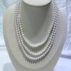 Near-Round Freshwater Pearl Necklace, Stackable Double-Layer Design, Light Luxury, Versatile Long Chain.