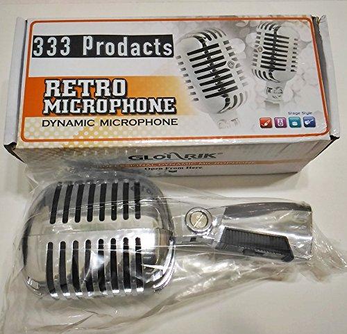 333 Products Skull-Shaped Dynamic Microphone, Silver, with Storage Bag and 5m Canon (XLR) Cable