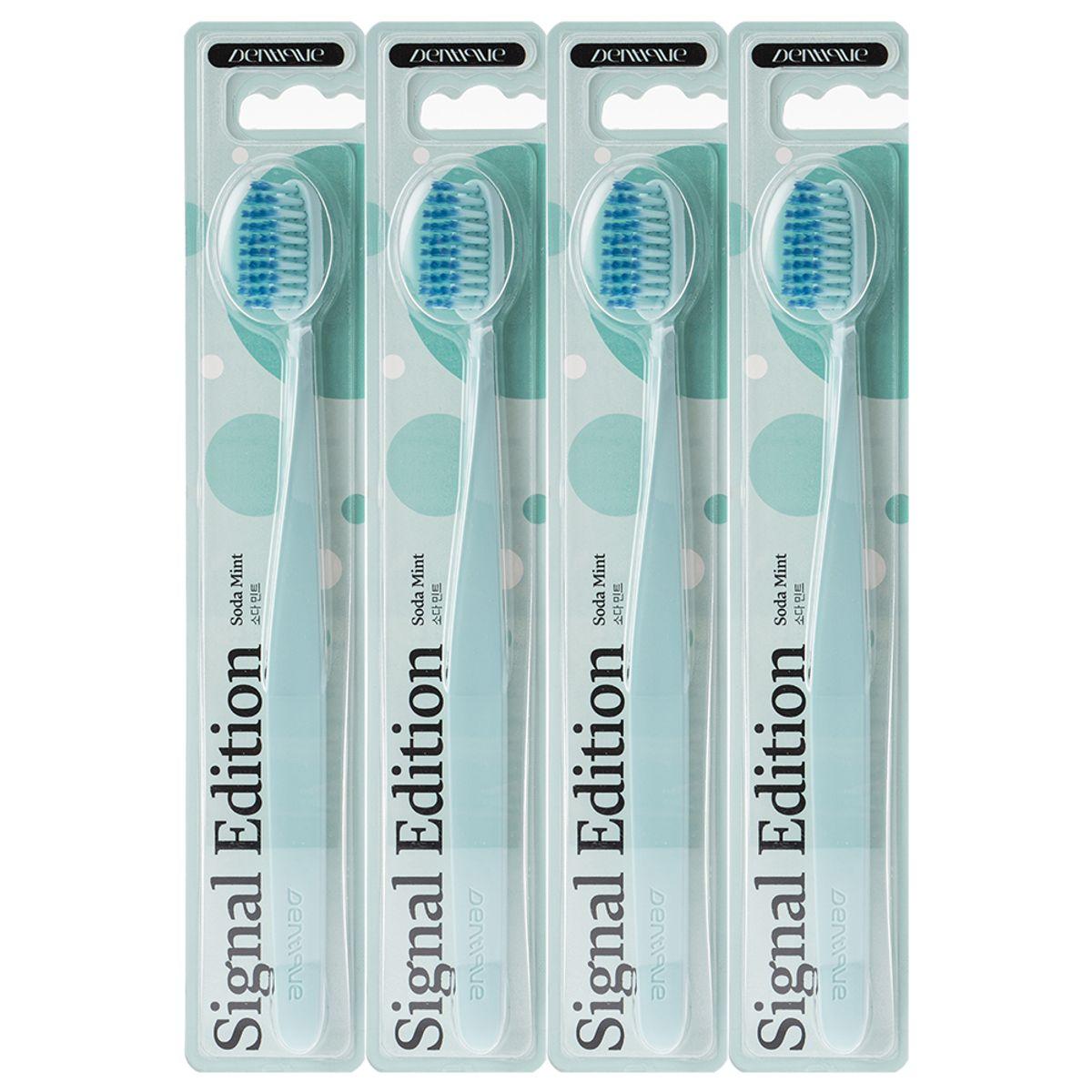 4 Soda Mint Fine Bristle Toothbrushes