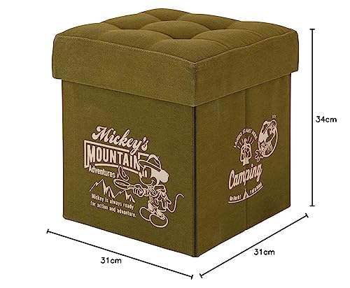 Doshisha Storage Box Stool, Green, 31cm Wide x 31cm Deep x 34cm High, DS3030M-GR, Mickey Mouse