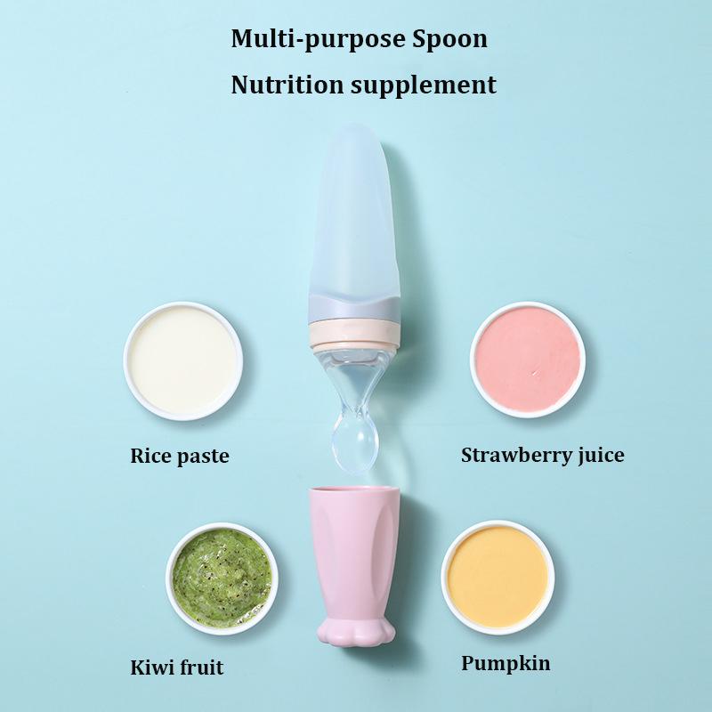 Бутылочка для кормления младенцев, силиконовая детская ложка для кормления овощей и фруктов, бутылочка для риса и хлопьев, детская тарелка