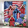 1 Stück Landhaus Amerikanischer Stil Duschvorhang, Gartenblumen und Vögel Badezimmer Dekorativer Duschvorhang mit Haken