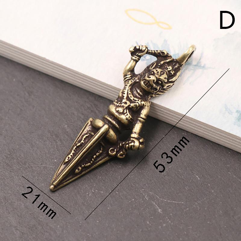 Golden Winged Roc Bird Vajry Pestle Pendants Keychains Copper Buddha Statue Ornament Hanging Pendant Amulet D