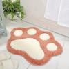 Unique Shaped Bath Mat Cat Paw Mat, Non-Slip Soft Fluffy Rug, Absorbent Cashmere-like Washable Cute Area Rug for Entrance Bathroom Bedroom Non-slip