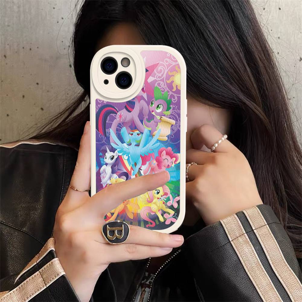 Cute M-My Cartoon P-Pony L-Little Phone Case For IPhone 16 15 14 11 12 13 Pro Max Plus Back Leather Shell