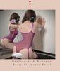 Fan Lei Purple Lace Lingerie Set: Sexy Bodysuit, Garter, and Vest Pajamas