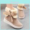 Women's Winter Warm Fur Lined Snow Boots With Cozy Faux Suede And Cute Bow Design