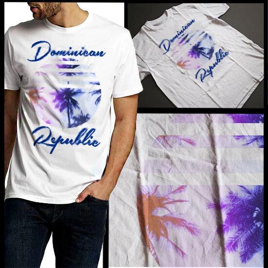 

Dominican Republic Tourist Beach Vacation Coconut Tree Short Sleeve T-Shirt New S
