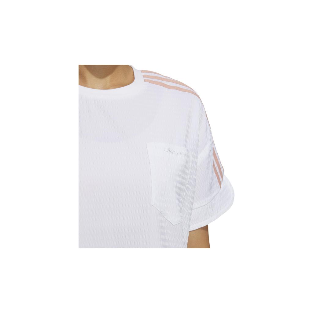 Adidas Neo Casual Sports Breathable Side Stripe T-Shirt Women Tops White GP5461