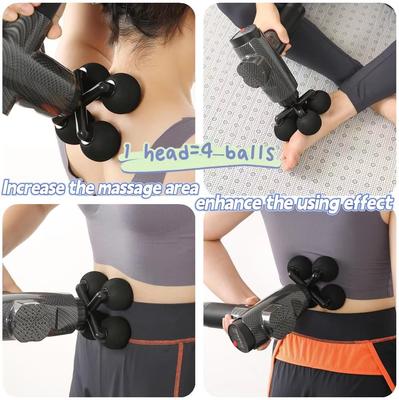 Fasziepistole Massagepistole Kopf 4-Kugel integrierte Tiefenmassage geeignet für 12-16-18mm Silikonmaterial geeignet für Körper