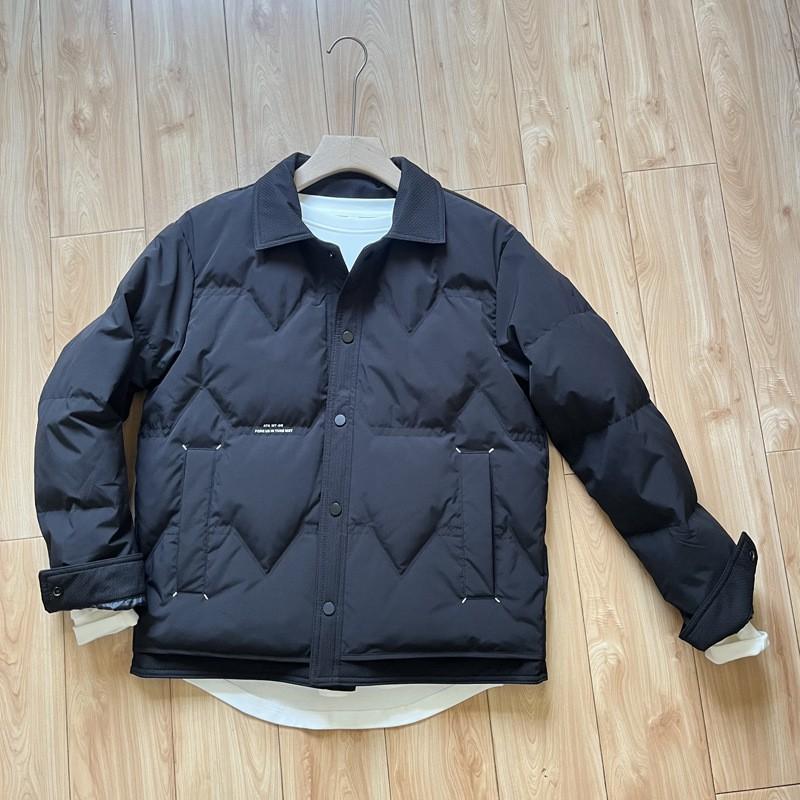 Mens Down Jacket Collared Loose Fit Warm Thick Casual Winter Coat Youth