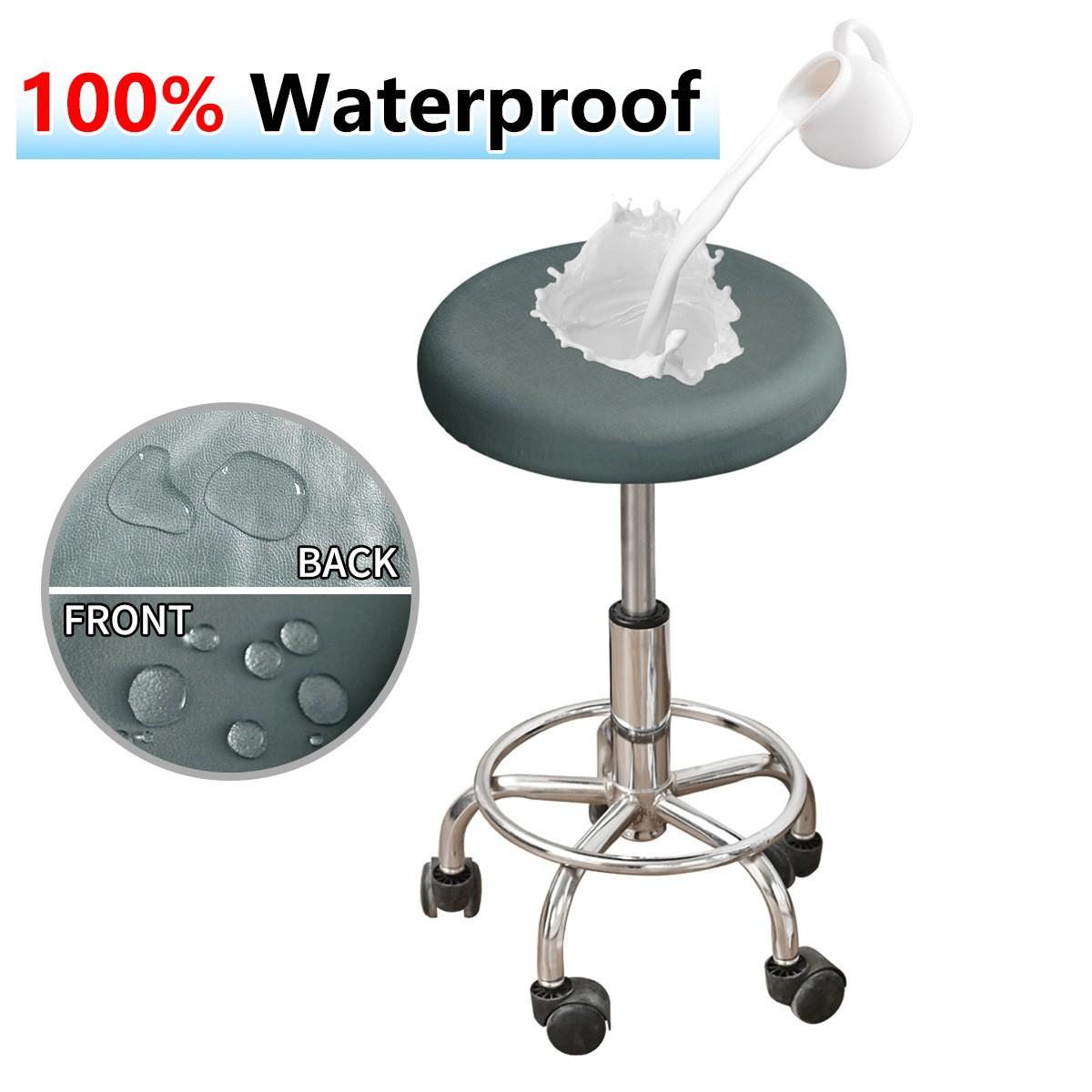 

Elastic Stretch Cover for A Round Stool Waterproof Anti-slip Cover for Bar Stools Solid Color Round Stool Seat Covers 1PC