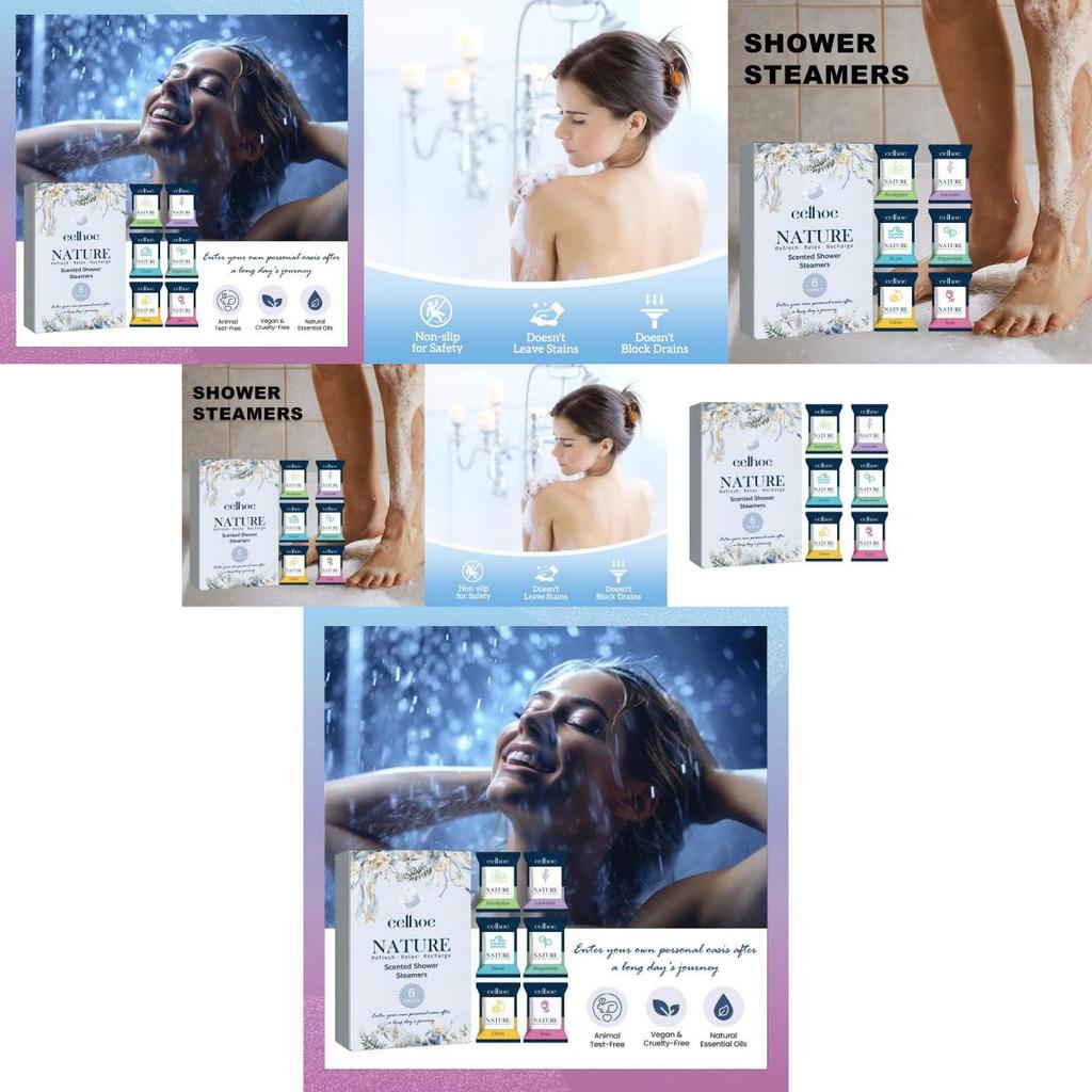 Eelhoe Aromatic Shower Tablets 6 Packs For Deep Cleansing And Relaxation Spa Experience