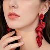 Boucles d'Oreilles Pompons Pétales de Rose Élégantes - Mode Européenne Écologique pour Femmes