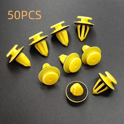 50 pièces Fixations de poignée de porte en plastique jaune et noir Universelles pour accessoires de voiture et de fourgonnette, Fixations d'accessoires de voiture