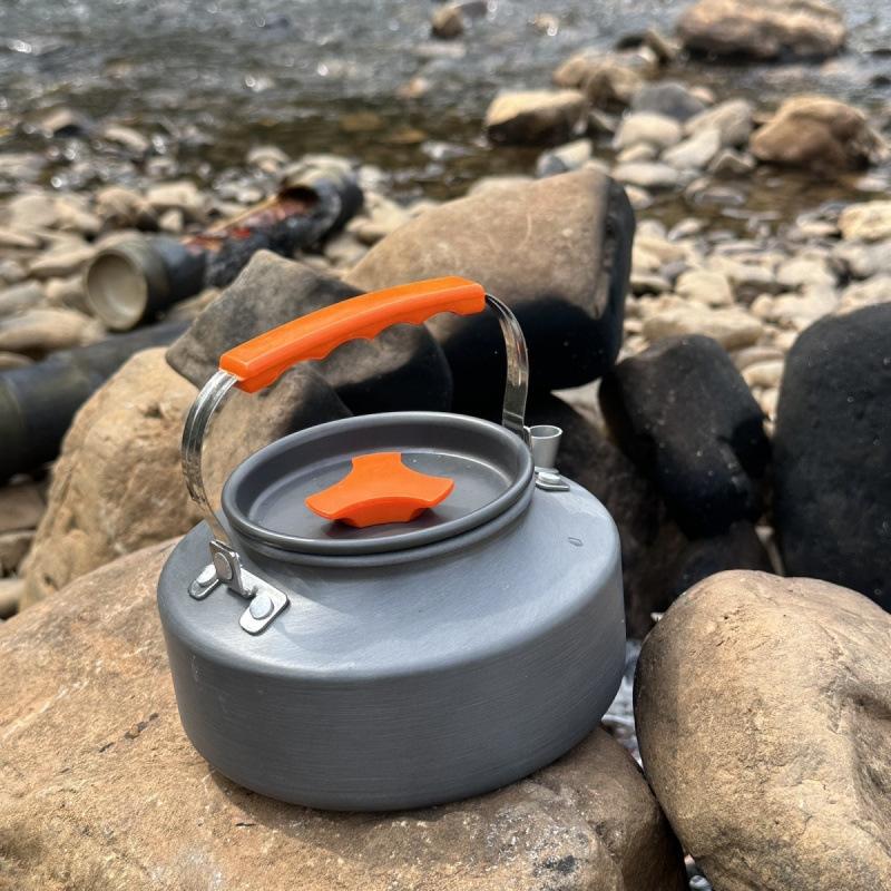 1.1l Camping Water Kettle Outdoor Coffee Pot Lightweight Aluminum Alloy Portable Hiking Picnic Travel Boiling Cookware Brew Gear