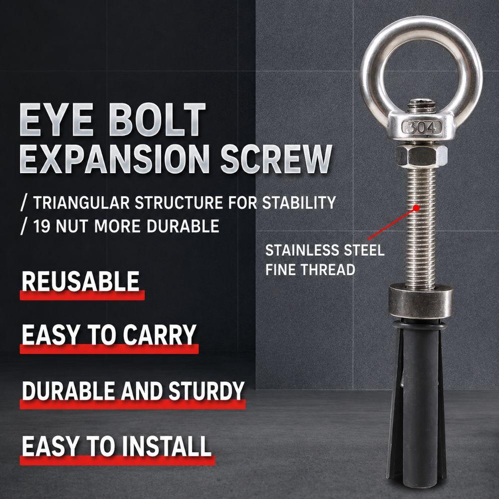 304 Stainless Steel Reusable Expansion Eye Bolts Removable Expansion Bolts Multifunctional