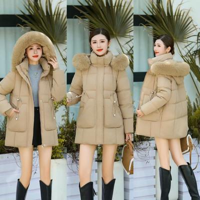 Mittlere und Lange Verdickte Baumwollgepolsterte Kleidung Winter Neu Trendige Mode Süß Lässig Baumwollgepolsterte Jacke
