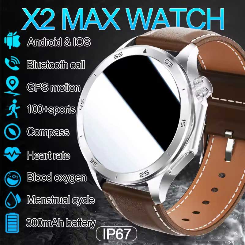 NEW Outdoor Sports Men Smart Watch GPS Motion Trajectory Compass AMOLED Screen Heart Rate IP67 Waterproof Smart Watches 2025
