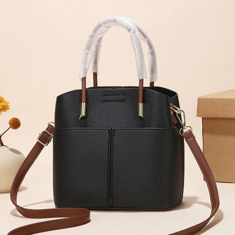 Medium Ladies Pu Tote With Inner Zipper Pocket And Splicing Details Chic Urban