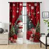 2pcs - Christmas curtains   holiday Christmas snowflake polyester printed curtains   home decoration   room decoration