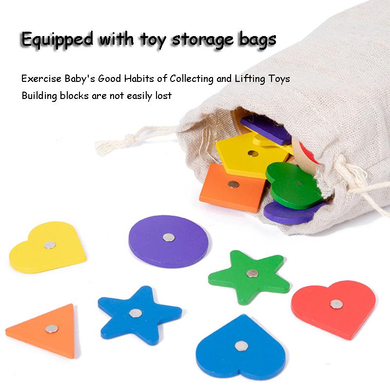Magnetic Sorting Shape Color Matching Montessori Toy Sensory Game Geometric Cognition Wooden Board Game Children Education Toys