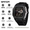 Sanda Dual Display Multifunctional Waterproof Luminous Men's Wristwatch 