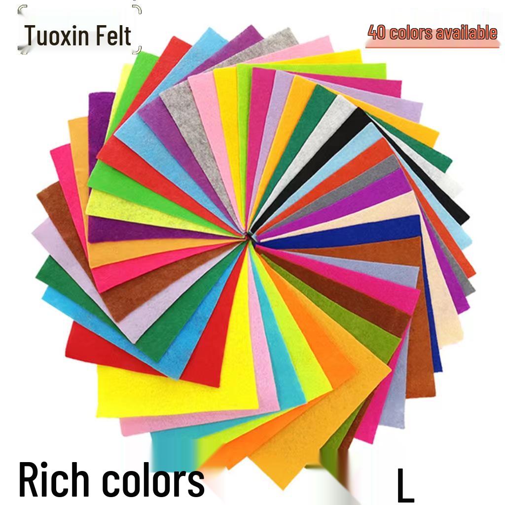 20-Color Non-Woven Felt Fabric for DIY Crafts, Handmade Kindergarten Projects, & Paper Cutting - 1mm Thickness