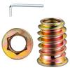 122Pcs White Zinc Inch Furniture Screw Nut Accessory Set Color Zinc Inner and Outer Teeth Nut Set